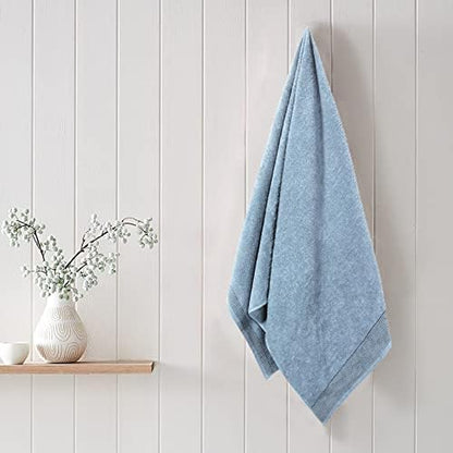 Belizzi Home Ultra Soft 2 Pack Oversized Bath Towel Set 28x55 inches, 100% Cotton Large Bath Towels, Ultra Absorbant Compact Quickdry & Lightweight Towel, Ideal for Gym Travel Camp Pool - Sky Blue
