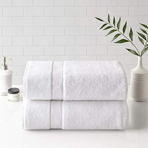 Madison Park Cotton Bath Sheet 2 Piece Oversized, 800GSM, 34" x 68" White