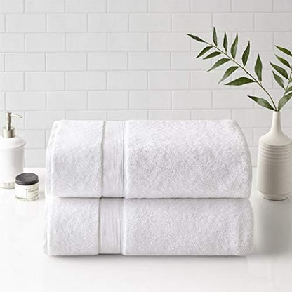 Madison Park Cotton Bath Sheet 2 Piece Oversized, 800GSM, 34" x 68" White