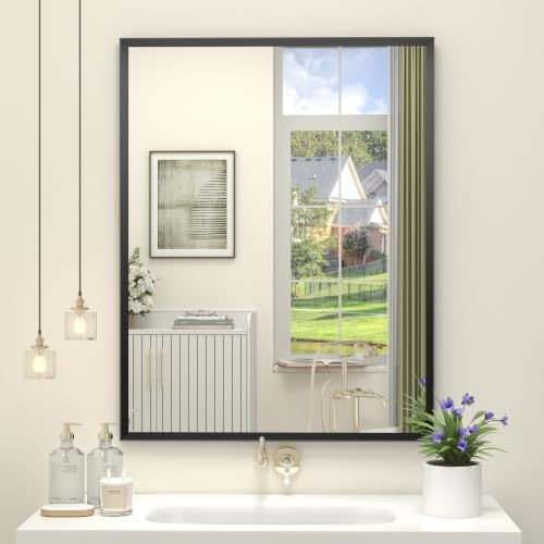 Black Framed Bathroom Mirror for Over Sink 28x36