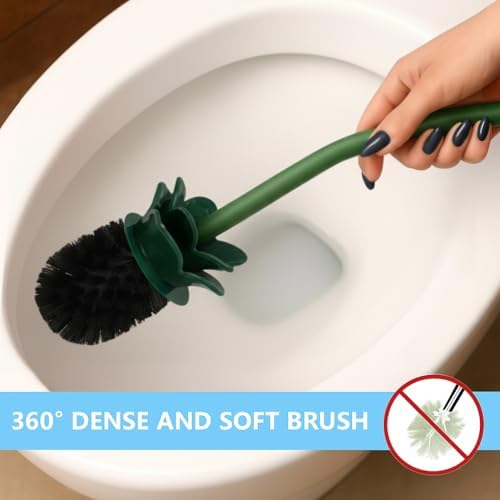 Deep & Sturdy Toilet Bowl Brush with Holder - Pineapple Bowl Brush - Durable Scrubbing - Toilet Cleaners - Household Essentials - Bathroom Cleaner - Cleaning Supplies - Household Supplies