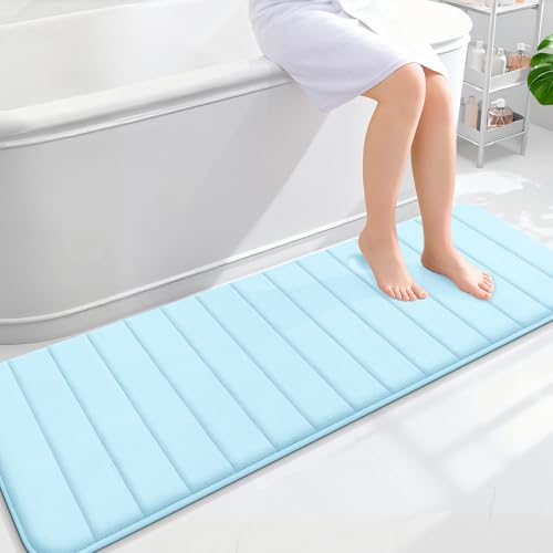 OLANLY Memory Foam Long Bathroom Rugs Runner 59x20, Super Soft Absorbent