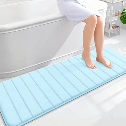 OLANLY Memory Foam Long Bathroom Rugs Runner 59x20, Super Soft Absorbent