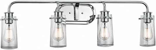 KICHLER Braelyn 44" 4 Light Vanity Light with Clear Seeded Glass Chrome