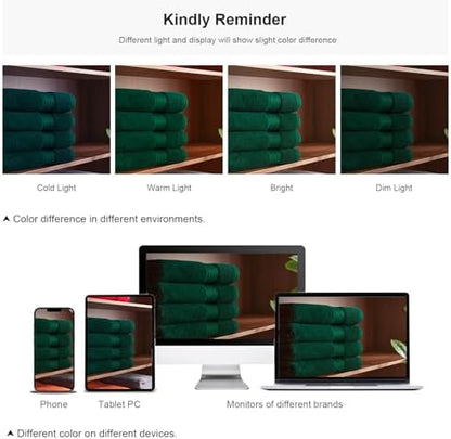 COZYART Luxury Bath Towels 4 PCS, 27x54 650 GSM Turkish Cotton, Dark Green