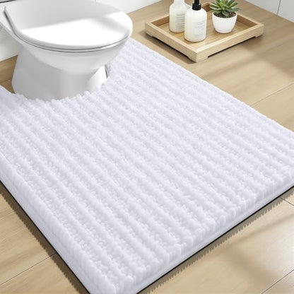 OLANLY U-Shaped Toilet Rug 24x20, Thick Soft Absorbent Chenille Contour Rug