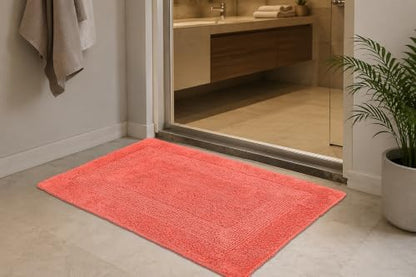 COTTON CRAFT Bath Rugs - 2 Pack Large 20x30 Soft Plush Bath Mats - Coral