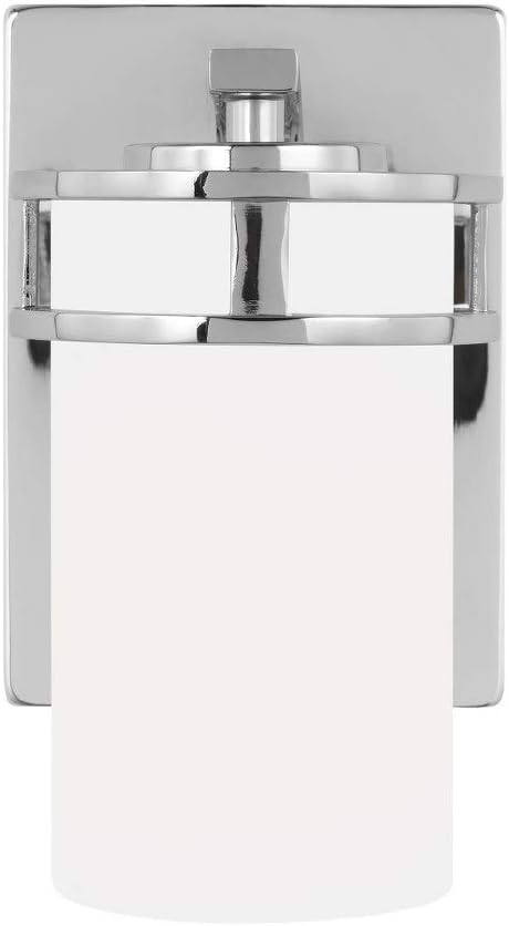 Generation Lighting 4121601-05 1-Light Robie Bath Fixture Wall Lamp Chrome 4121601-05, Bathroom Light Fixture for Home Decor, Vanity Light Fixture Uses A19 Standard or LED Light Bulbs