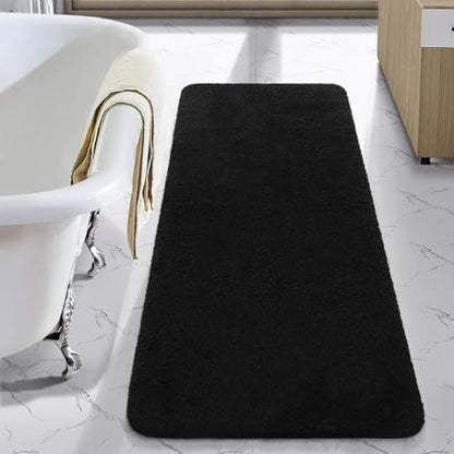 LOCHAS Bathroom Rug Runner 24x48 Inch, Bath Rugs Non Slip, Black