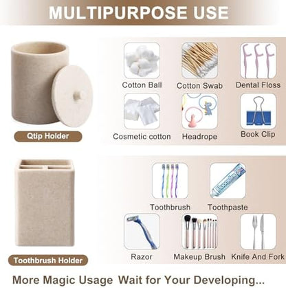 XLHOMO Beige Bathroom Accessory Set with Shower Curtain and Rugs, Resin