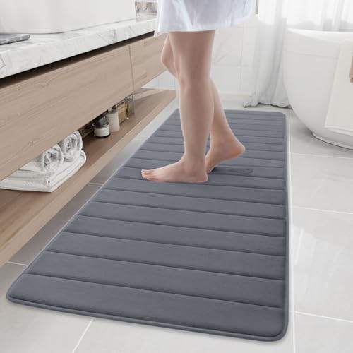 Buganda Memory Foam Bath Mat 70 x 24, Ultra Soft Absorbent Bathroom Rugs