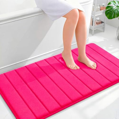 OLANLY Memory Foam Long Bathroom Rugs Runner 44x24, Super Soft Absorbent