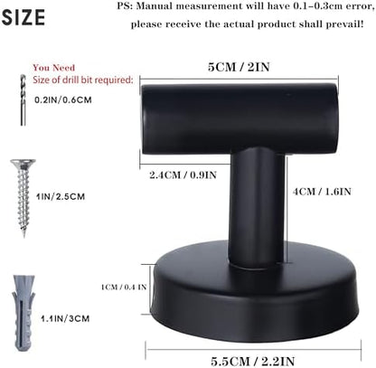Bathroom Robe Towel Hooks Coat Matte Black Wall Hook Stainless Steel Heavy Duty Door Hanger Towel Robe Clothes Cabinet Closet Sponges Hook for Bathroom Bedroom Kitchen Hotel Pool 8 Packs