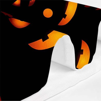 MEHOFOND Halloween Evil Smile Shower Curtain Weird Pumpkin Bath Curtain