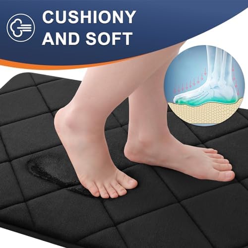OLANLY Memory Foam Toilet Rugs U-Shaped 24x20, Ultra Soft and Absorbent