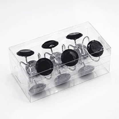 Crystal Diamond Round Shower Curtain Hooks Rings for Bathroom,Black,12PCS