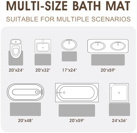 Memory Foam Bath Mat Set 3 Piece, Ultra Soft Absorbent Waffle Bathroom Rugs, Super Non-Slip PVC Backing Bath Rug Quick Dry, Machine Washable Rug for Tub, Shower, Home Decor Accessory, Light Gray