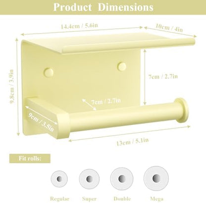 Toilet Paper Holder with Shelf Wall Mounted Toilet Paper Roll Dispenser