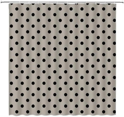 Polka Dot Shower Curtain Bathroom Decor with Hooks,75" Wx70 H