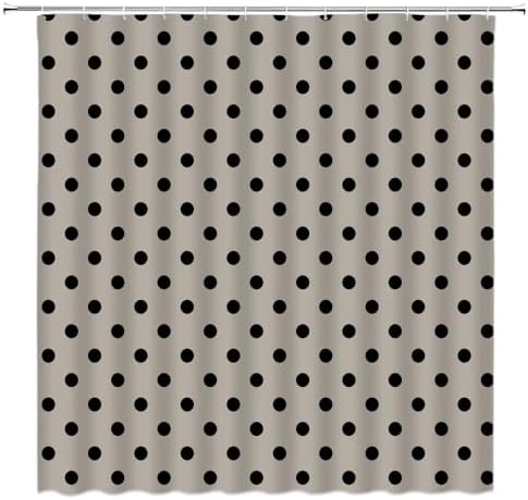 Polka Dot Shower Curtain Bathroom Decor with Hooks,67" Wx70 H