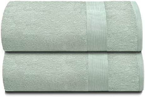 Belizzi Home Premium Cotton Oversized 2 Pack Bath Sheet 35x70-100% Pure Cotton - Ideal for Everyday use - Ultra Soft & Highly Absorbent - Machine Washable - Sea Green