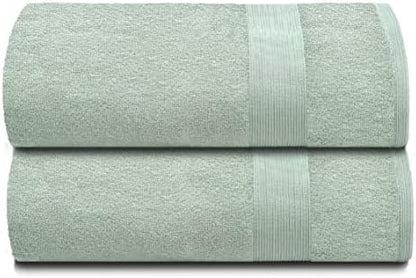 Belizzi Home Premium Cotton Oversized 2 Pack Bath Sheet 35x70-100% Pure Cotton - Ideal for Everyday use - Ultra Soft & Highly Absorbent - Machine Washable - Sea Green
