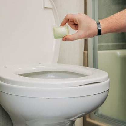 Camco TST RV Toilet Treatment Drop-INs - Control Unwanted Odors and Break Down Waste and Tissue - Septic Tank Safe - Fresh Scent - 15-pack (40264)