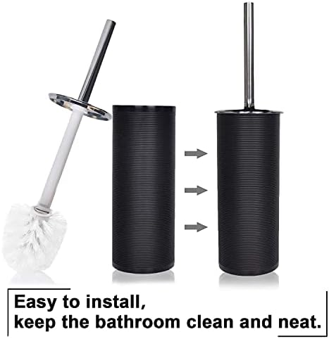 CERBIOR Bathroom Accessories Set 6 Piece Spiral Pattern Bath Ensemble,Black