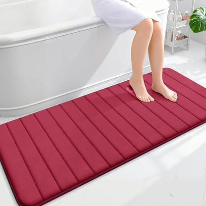OLANLY Memory Foam Long Bathroom Rugs Runner 59x24, Super Soft Absorbent