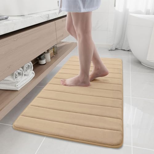 Buganda Memory Foam Bath Mat 47 x 20, Ultra Soft Absorbent Bathroom Rugs