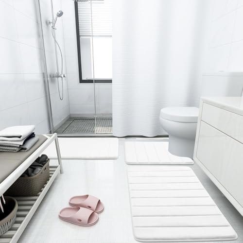 Buganda Memory Foam Bath Mat 70 x 34, Ultra Soft Absorbent Bathroom Rugs