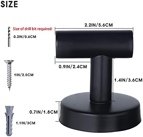 Towel Hooks Bathroom Coat Robe Wall Hook Heavy Duty Door Hanger Towel Robe Clothes Cabinet Closet Sponges Rack for Bathroom Bedroom Kitchen Hotel Pool 4 Packs Black(Drilling Installation)