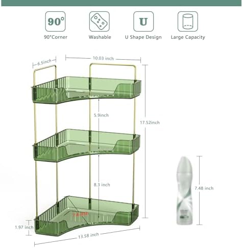 Webetop Corner Bathroom Organizer 3 Tier Makeup Countertop Shelf for Vanity
