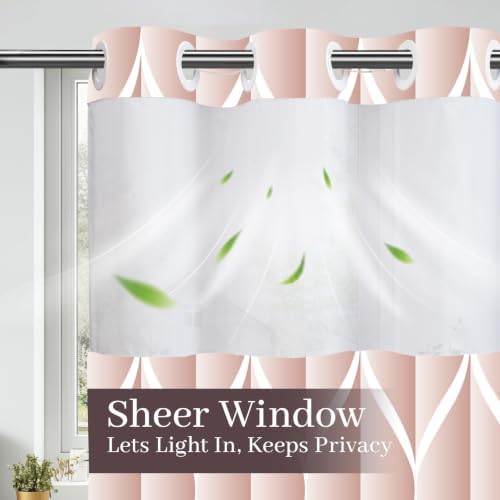 Yiatn No Hook Shower Curtain with Snap-in Liner, 71 x 74 Inch