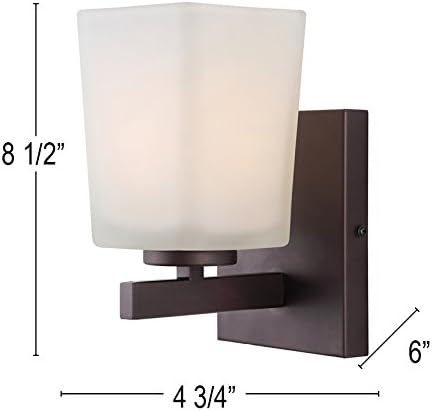 Canarm IVL472A01ORB Ltd Hartley 1 Light Vanity, Oil Rubbed Bronze with Flat Opal Glass