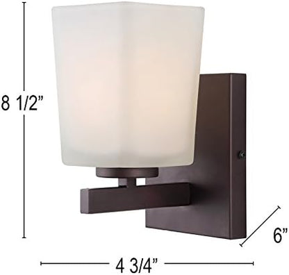 Canarm IVL472A01ORB Ltd Hartley 1 Light Vanity, Oil Rubbed Bronze with Flat Opal Glass
