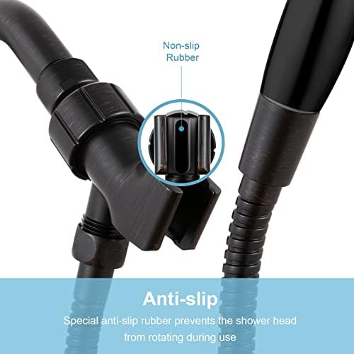 OFFO Shower Head Holder for Handheld Shower Head, Oil Rubbed Bronze Adjustable Shower Arm Mount for Connecting Shower Arm and Shower Hose, 1/2 in IPS Female Inlet and Male Outlet
