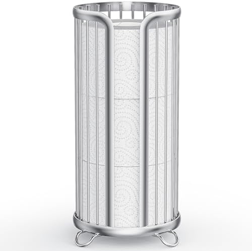 Toilet Paper Holder Stand, Freestanding Toilet Paper Storage,Silver
