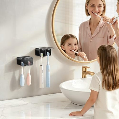 MOPMS Toothbrush Holders for Bathrooms with 2 Slot Independent Compartment