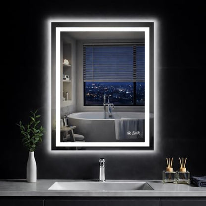 24"x 36" LED Bathroom Mirror with Lights, Backlit & Front Lit Vanity Mirror