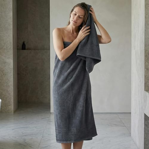 REDKISS 2 Pack Extra Large 35x70 Inch Cotton Bath Towels, Gray