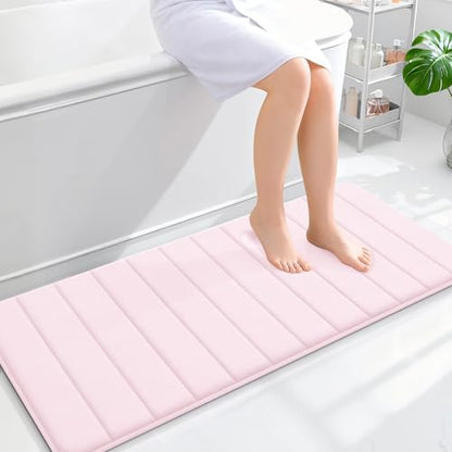 OLANLY Memory Foam Long Bathroom Rugs Runner 47x20, Super Soft Absorbent