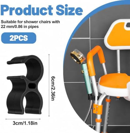 2PCS Shower Chair Shower Head Holder Clip Black Universal Clip