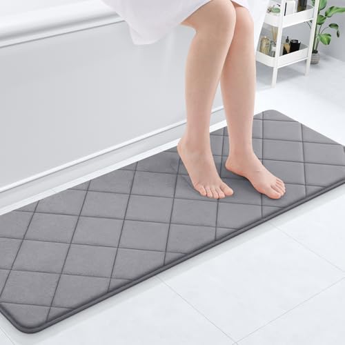 OLANLY Memory Foam Bath Mat 47x17, Ultra Soft and Absorbent Bathroom Rugs