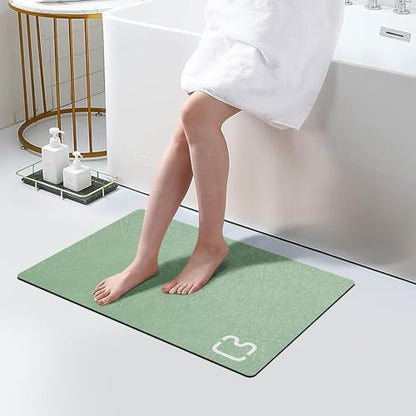 Diatomaceous Earth Bath Mat Stone Bath Mats for Bathroom,15.7"x23.6",Sage