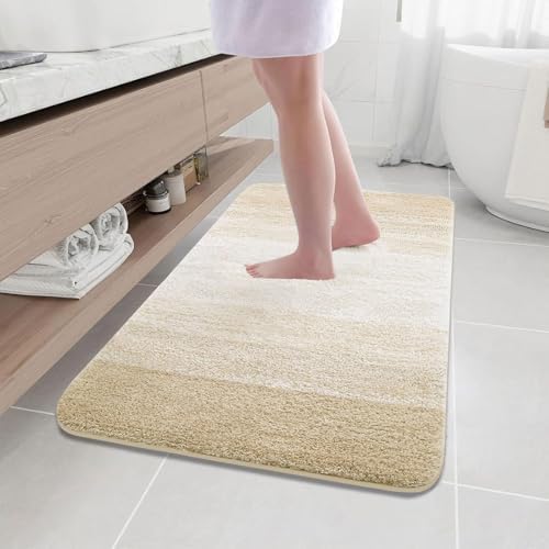 Arotive Microfiber Bathroom Rugs, Shaggy Soft Absorbent Bath Rug, 45x27