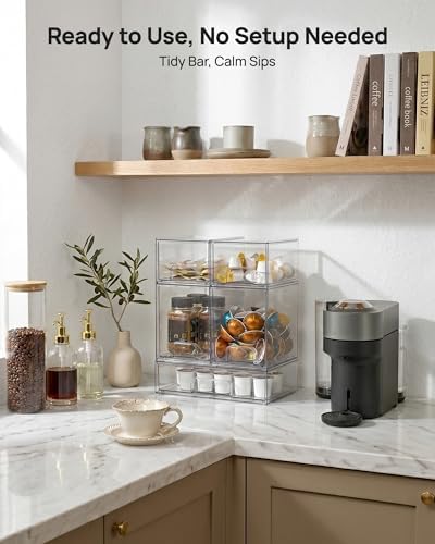 Vtopmart Clear Stackable Storage Drawers Set of 7, Plastic Organizer Bins