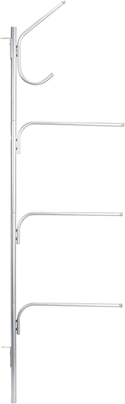 Household Essentials Hinge-It Clutterbuster Steel Valet Family Towel Bar, Silver
