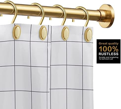 Gold Shower Curtain Hooks Rings, Zinc Alloy with Anti-Rust Coating
