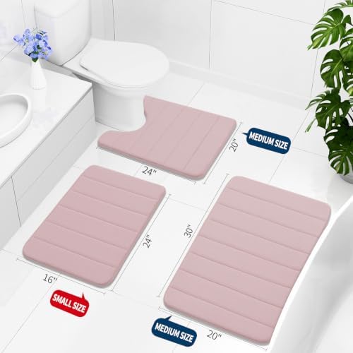 Buganda Memory Foam Bath Mat 55 x 24, Ultra Soft Absorbent Bathroom Rugs